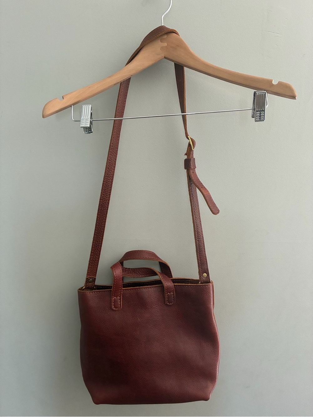 Portland Leather Deep Brown Shoulder Tote with Adjustable Strap